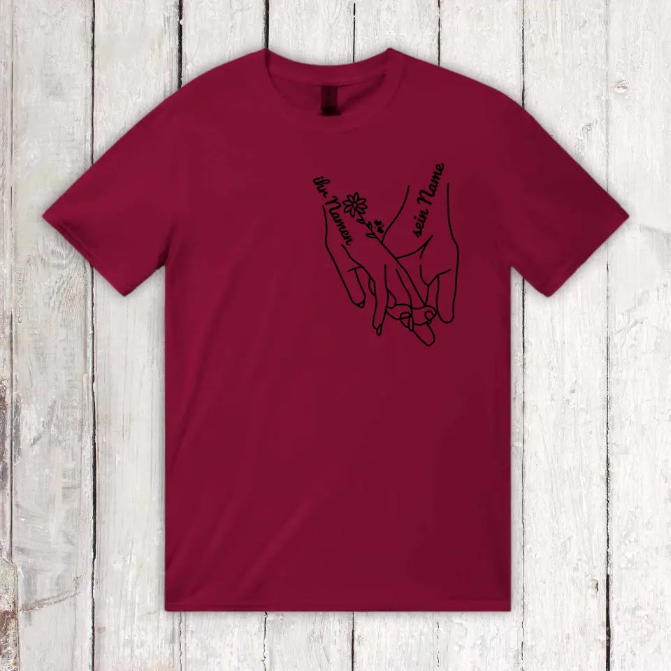 Hände der Liebe - Individuelles Paar T-Shirt | Personalize Palace