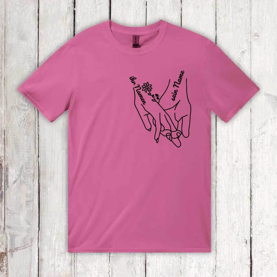 Hände der Liebe - Individuelles Paar T-Shirt | Personalize Palace