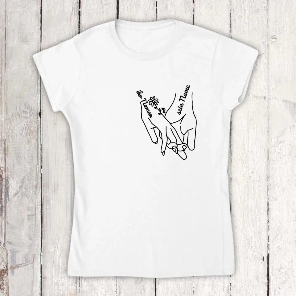 Hände der Liebe - Individuelles Paar T-Shirt | Personalize Palace