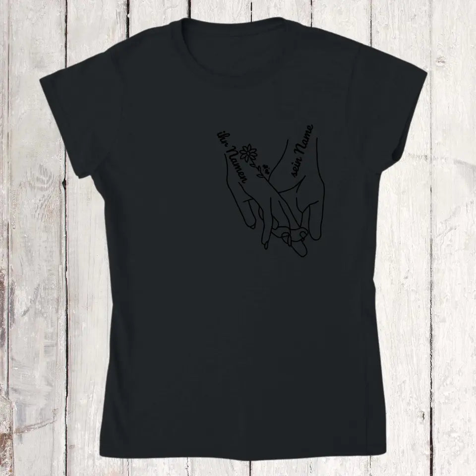 Hands of Love - Personalized Couple T-Shirt