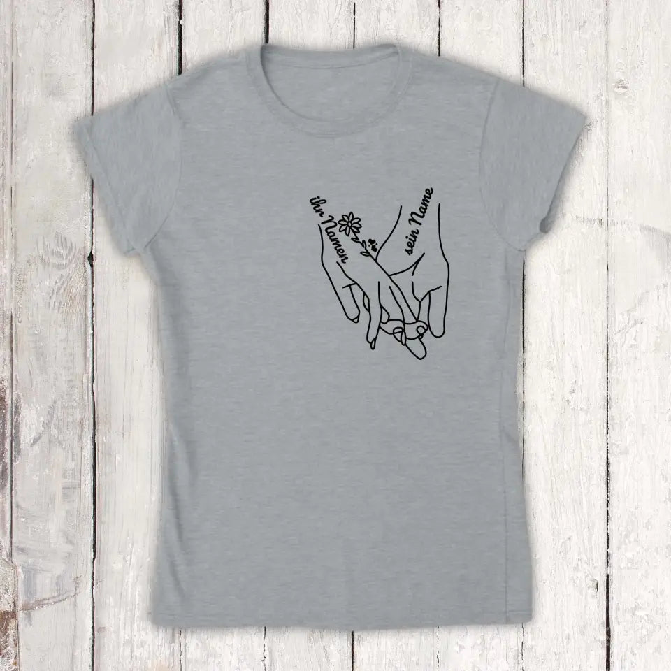 Hands of Love - Personalized Couple T-Shirt