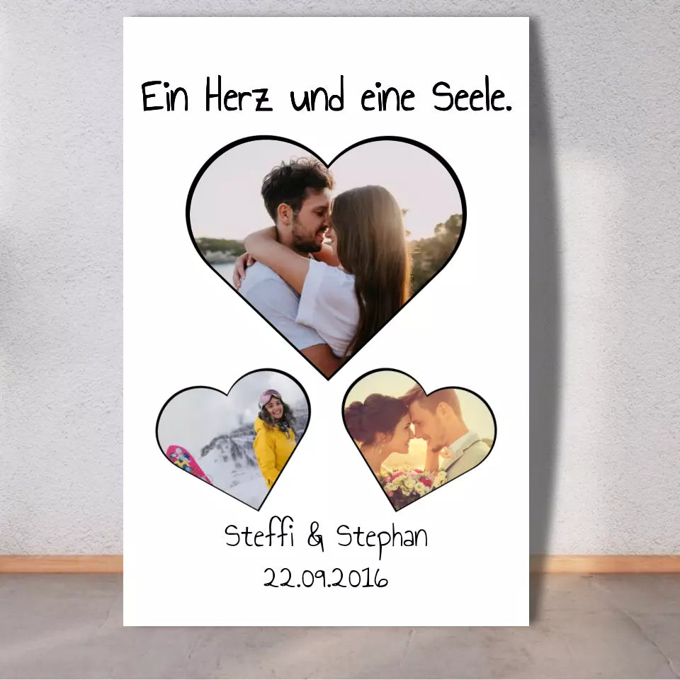 Personalisierte Leinwand: Herz Collage - Individuelles Photoboard | Personalize Palace