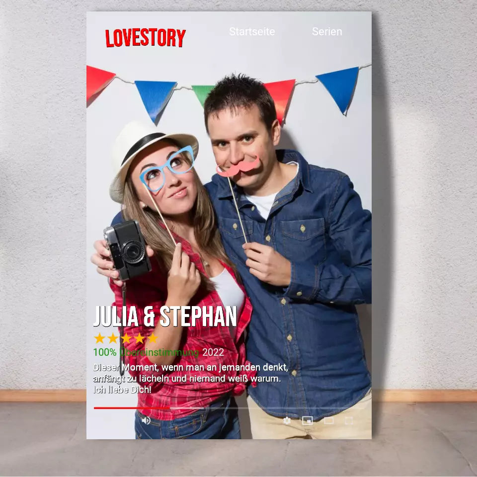 Personalisierte Leinwand: Seriencover à la Netflix - Individuelles Photoboard | Personalize Palace