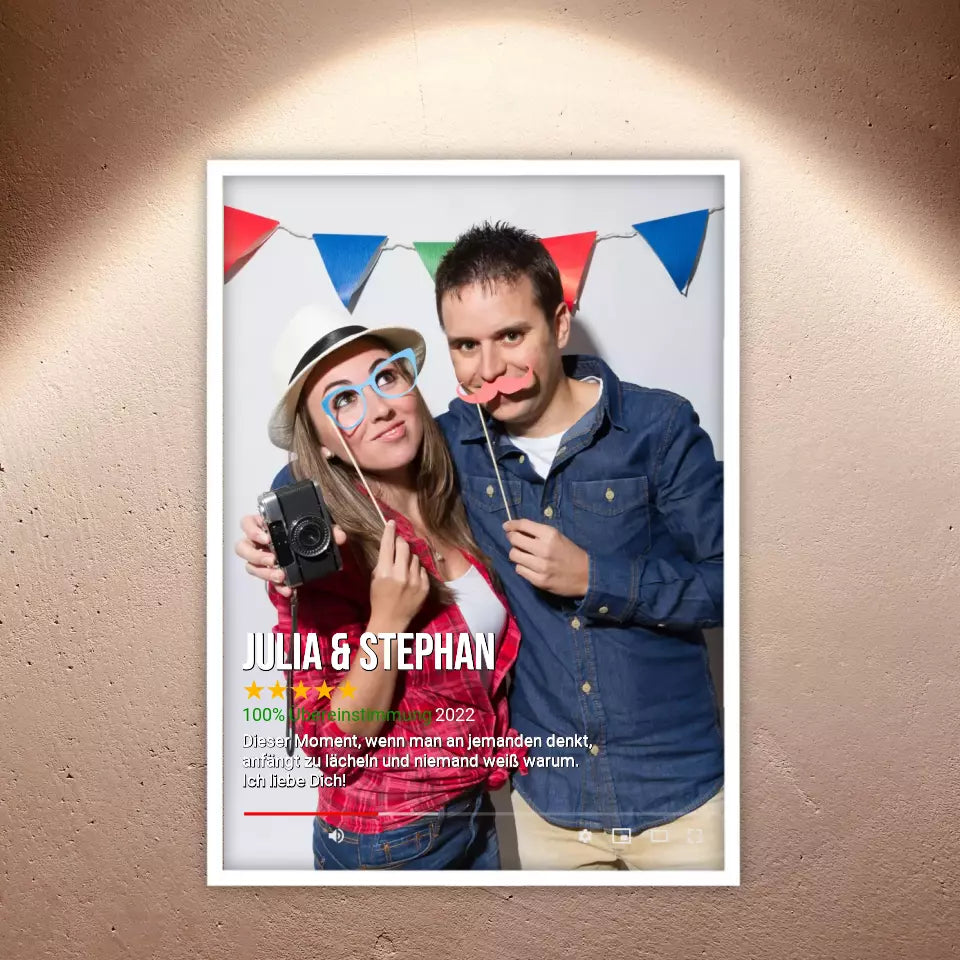 Personalisierte Bilder: Seriencover à la Netflix - Individuelles Poster mit Galerierrahmen | Personalize Palace