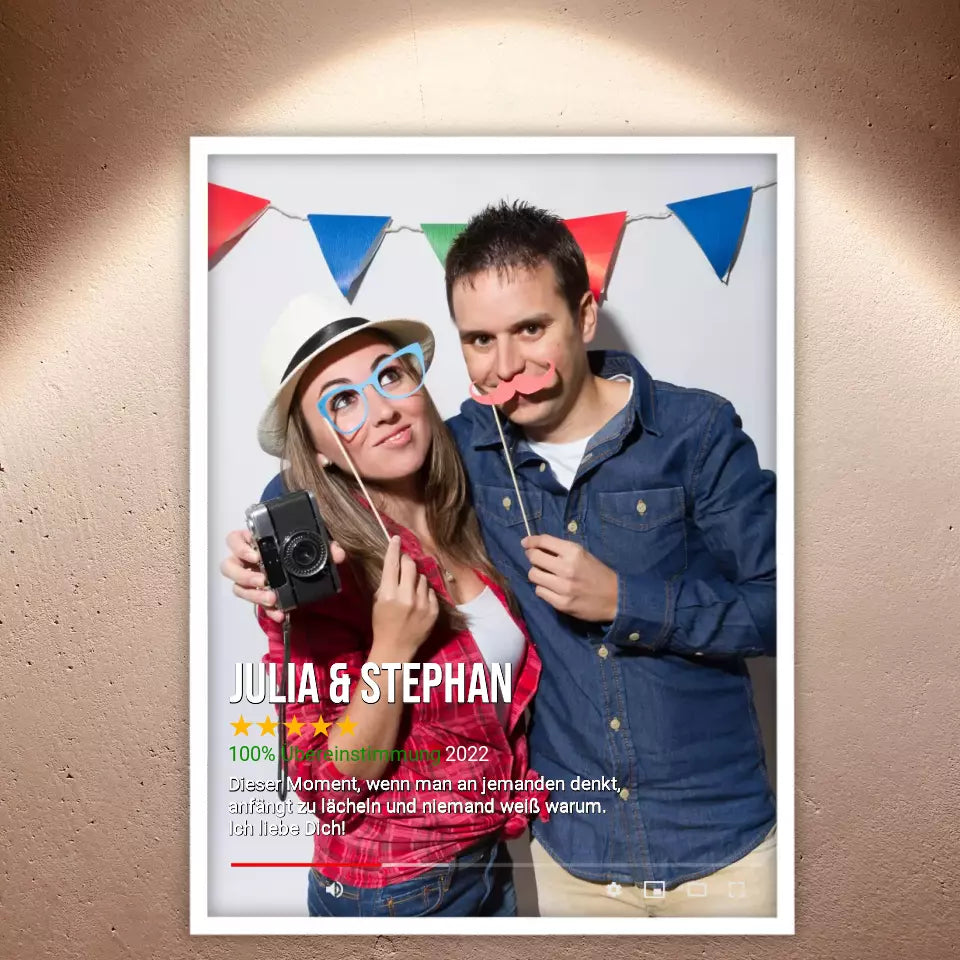 Personalisierte Bilder: Seriencover à la Netflix - Individuelles Poster mit Galerierrahmen | Personalize Palace