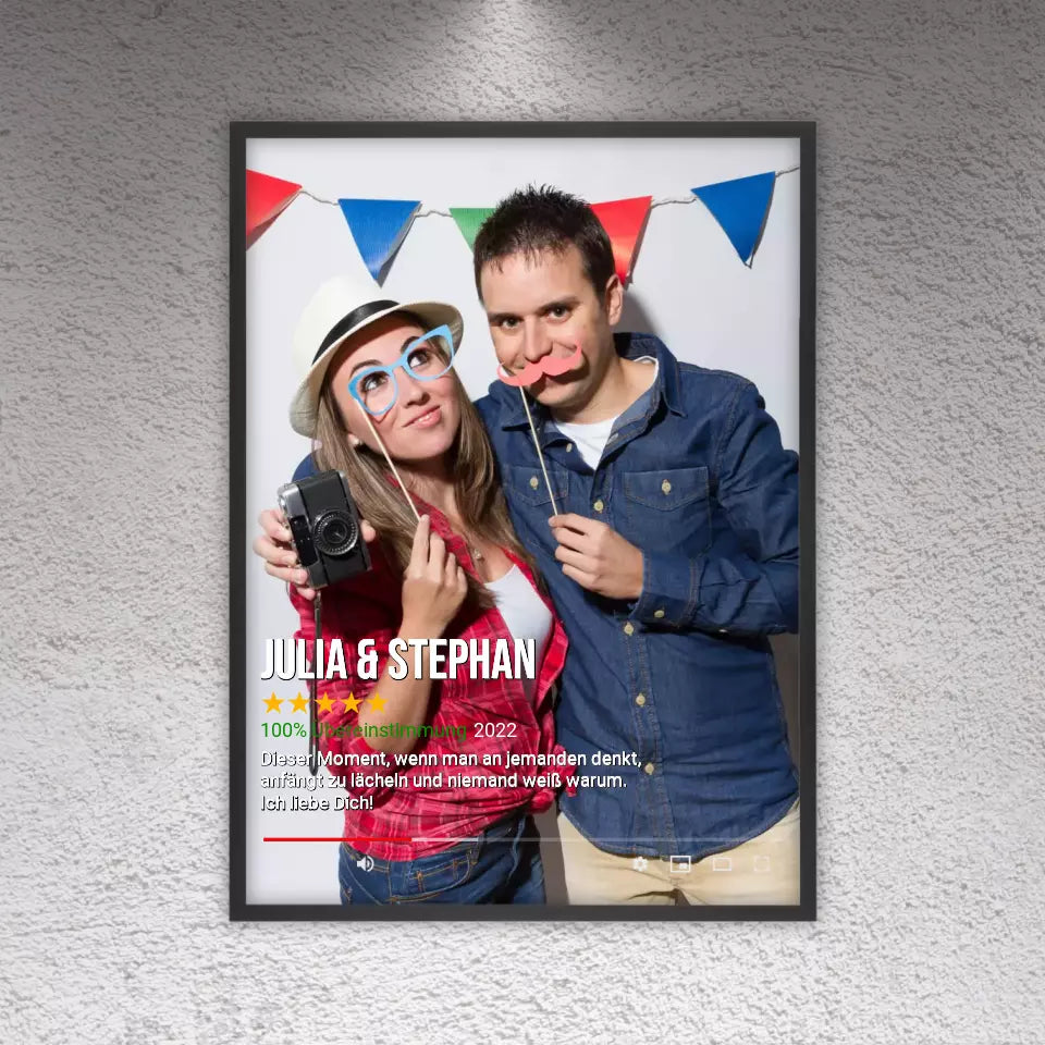 Personalisierte Bilder: Seriencover à la Netflix - Individuelles Poster mit Galerierrahmen | Personalize Palace