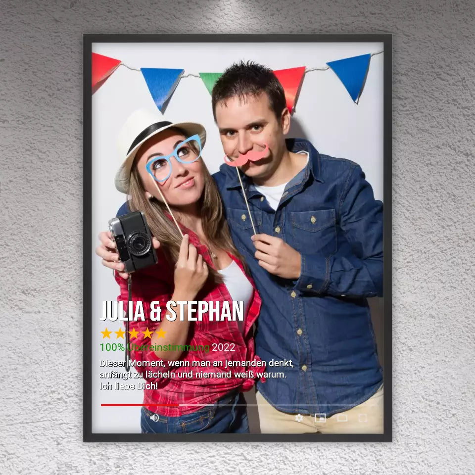 Personalisierte Bilder: Seriencover à la Netflix - Individuelles Poster mit Galerierrahmen | Personalize Palace