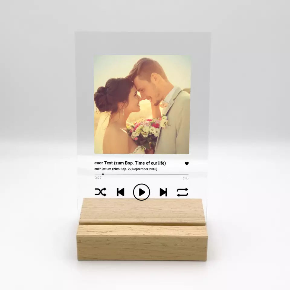 Personalisierte LED Bilder: Wo alles begann - Individuelles Acryl Glas mit Ständer | Personalize Palace