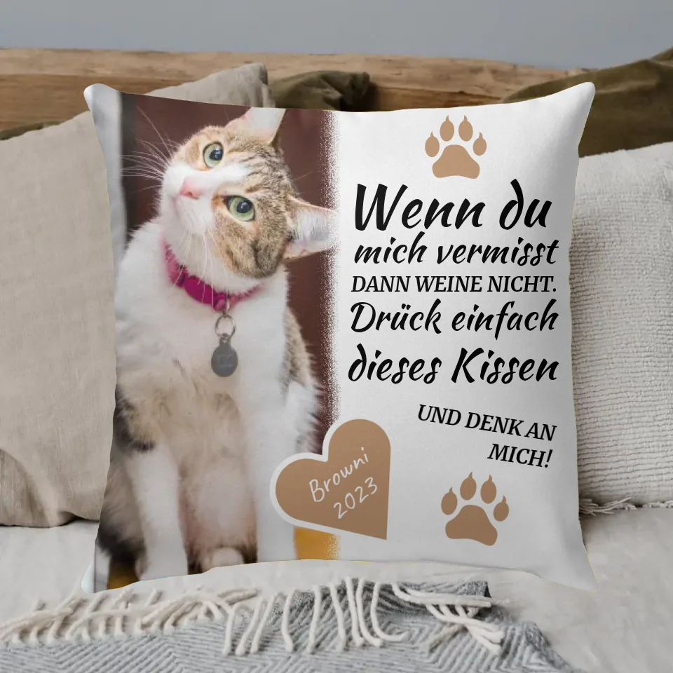 Personalisiertes Kissen: Danke an deine Katze - Individuelles Kissen | Personalize Palace