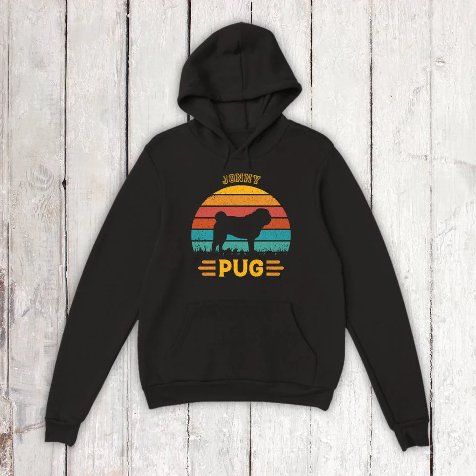 Vintage Hund Design Silhouette - personalisierter Hoodie oder T-Shirt | Personalize Palace