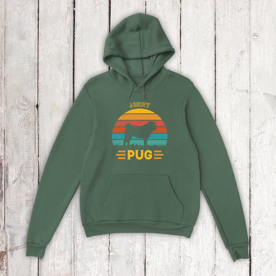 Vintage Hund Design Silhouette - personalisierter Hoodie oder T-Shirt | Personalize Palace