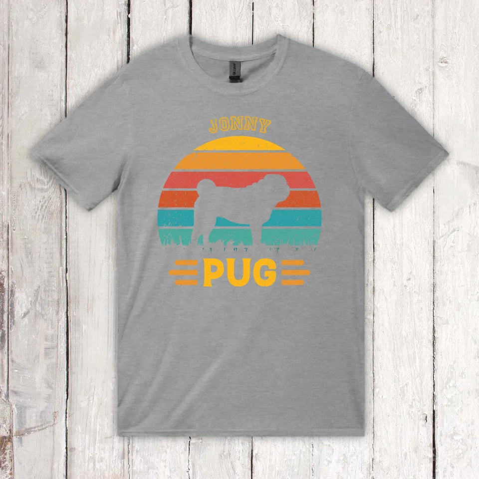 Vintage Hund Design Silhouette - personalisiertes T-Shirt oder Hoodie | Personalize Palace