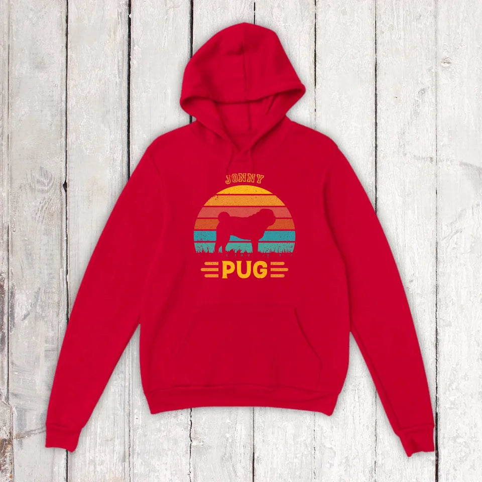 Vintage Hund Design Silhouette - personalisierter Hoodie oder T-Shirt | Personalize Palace
