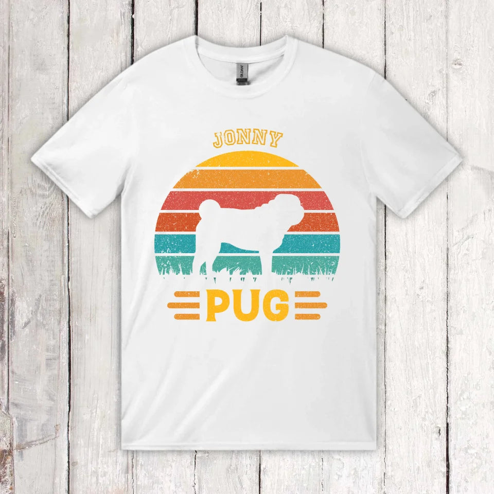 Vintage Hund Design Silhouette - personalisiertes T-Shirt oder Hoodie | Personalize Palace