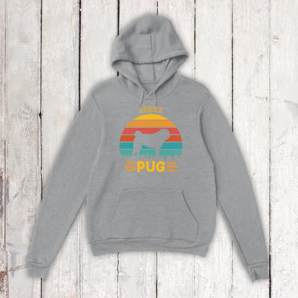 Vintage Hund Design Silhouette - personalisierter Hoodie oder T-Shirt | Personalize Palace