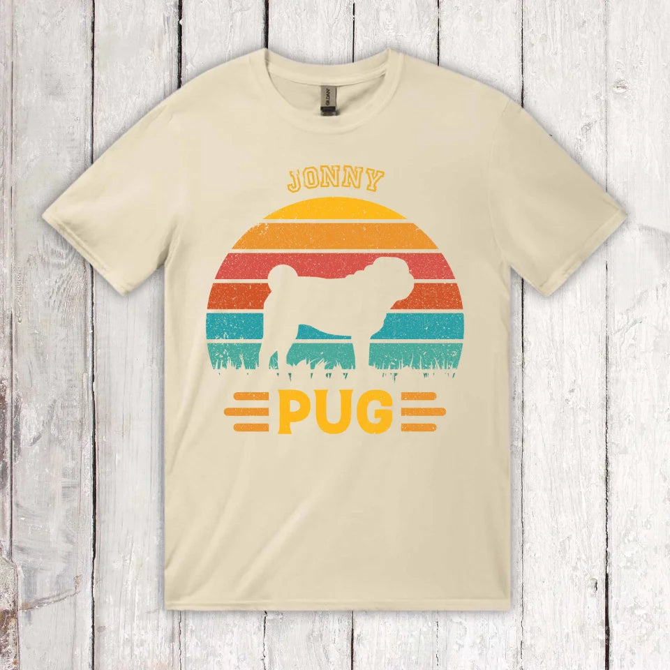 Vintage Hund Design Silhouette - personalisiertes T-Shirt oder Hoodie | Personalize Palace