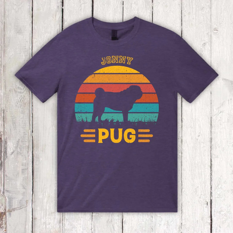 Vintage Dog Design Silhouette - Personalized Hoodie or T-Shirt