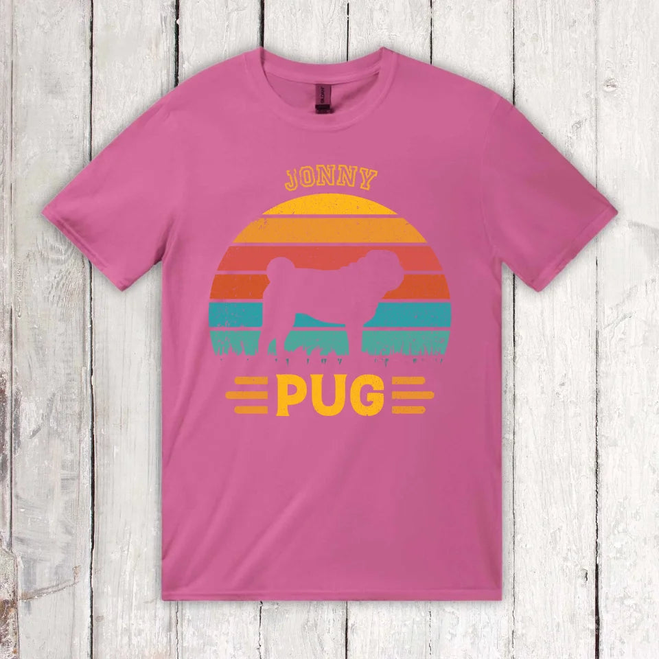 Vintage Dog Design Silhouette - Personalized Hoodie or T-Shirt