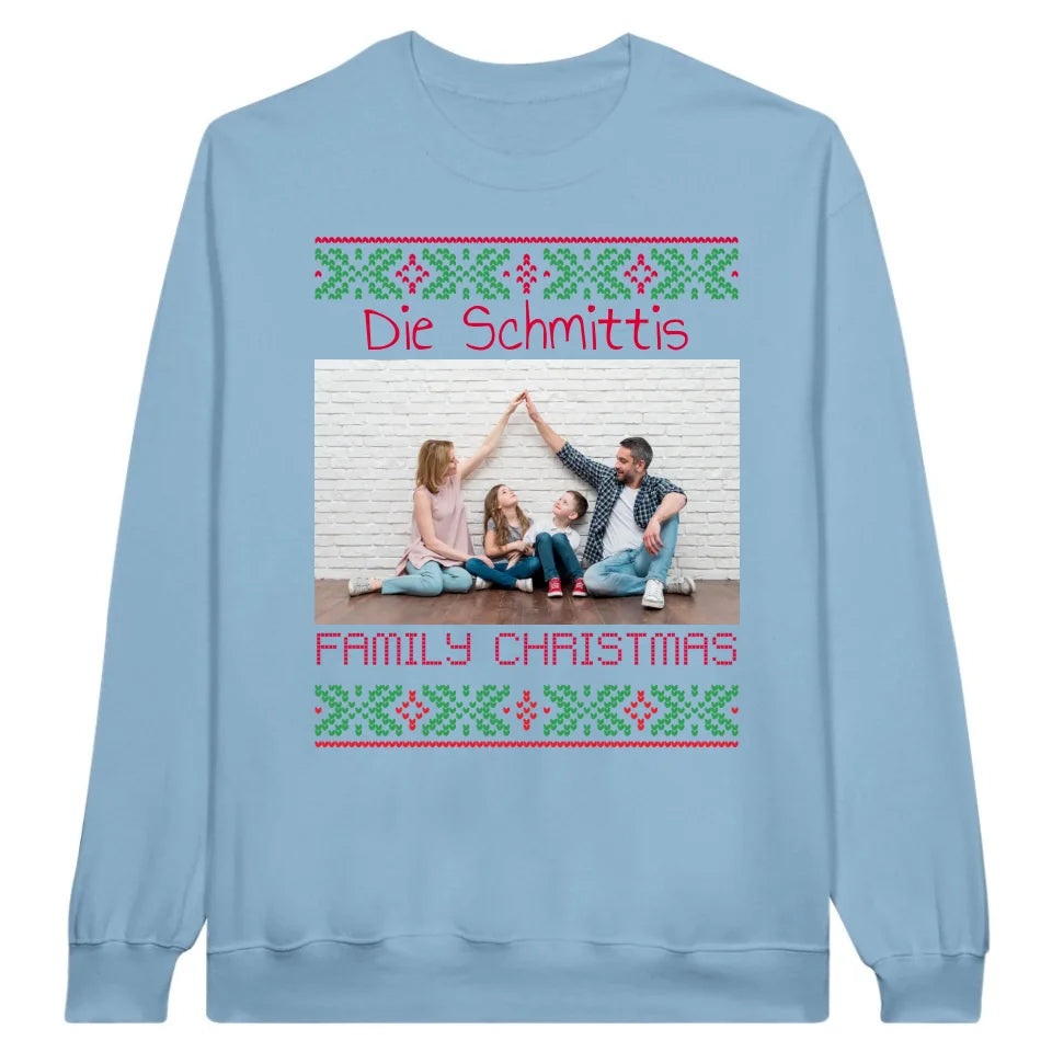 klarer Weihnachtsstern mit deinem Foto und Text - personalisiere dein X-mas