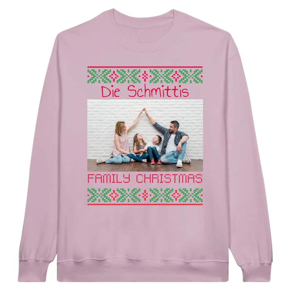 klarer Weihnachtsstern mit deinem Foto und Text - personalisiere dein X-mas