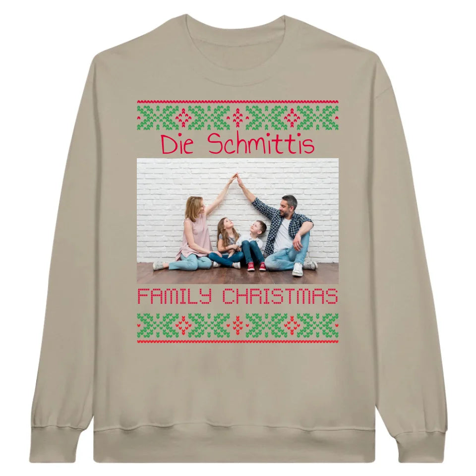 klarer Weihnachtsstern mit deinem Foto und Text - personalisiere dein X-mas