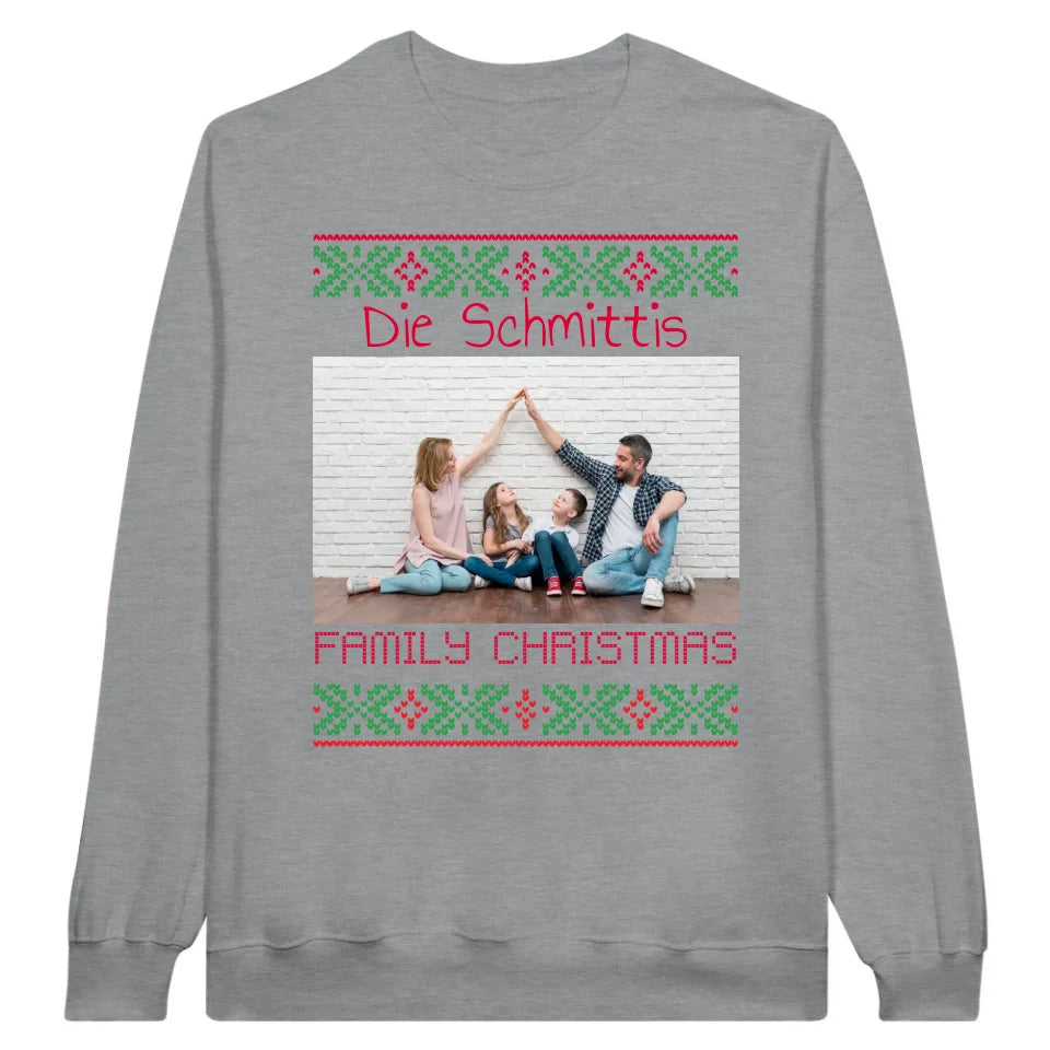 klarer Weihnachtsstern mit deinem Foto und Text - personalisiere dein X-mas