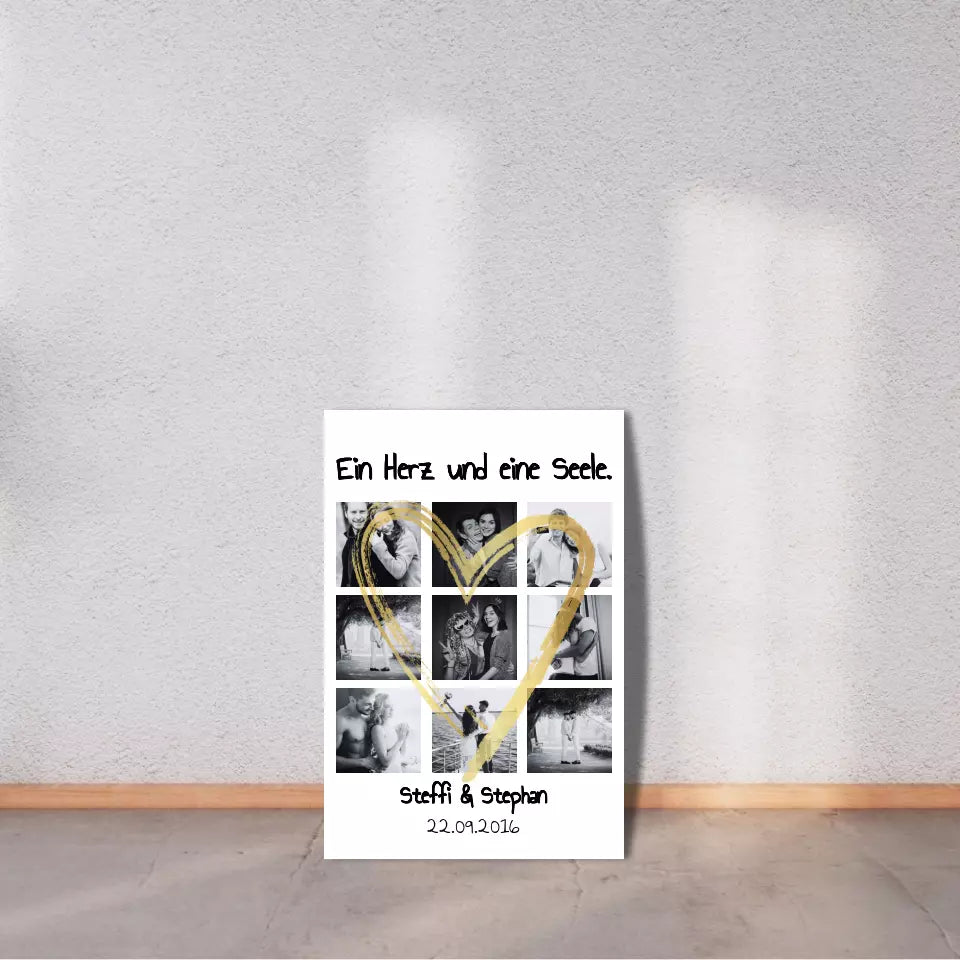 Personalisierte Leinwand: personalisierbares Familienbild ohne Rahmen fertig für die Wand - individuelles Fotoboard | Personalize Palace