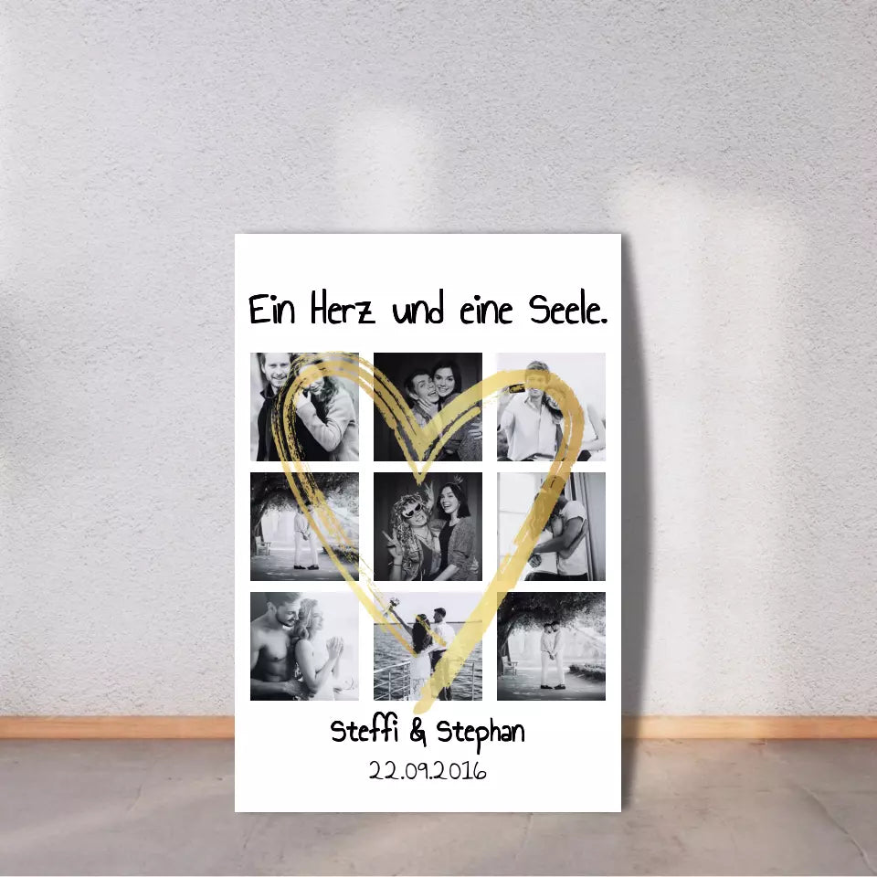 Personalisierte Leinwand: personalisierbares Familienbild ohne Rahmen fertig für die Wand - individuelles Fotoboard | Personalize Palace