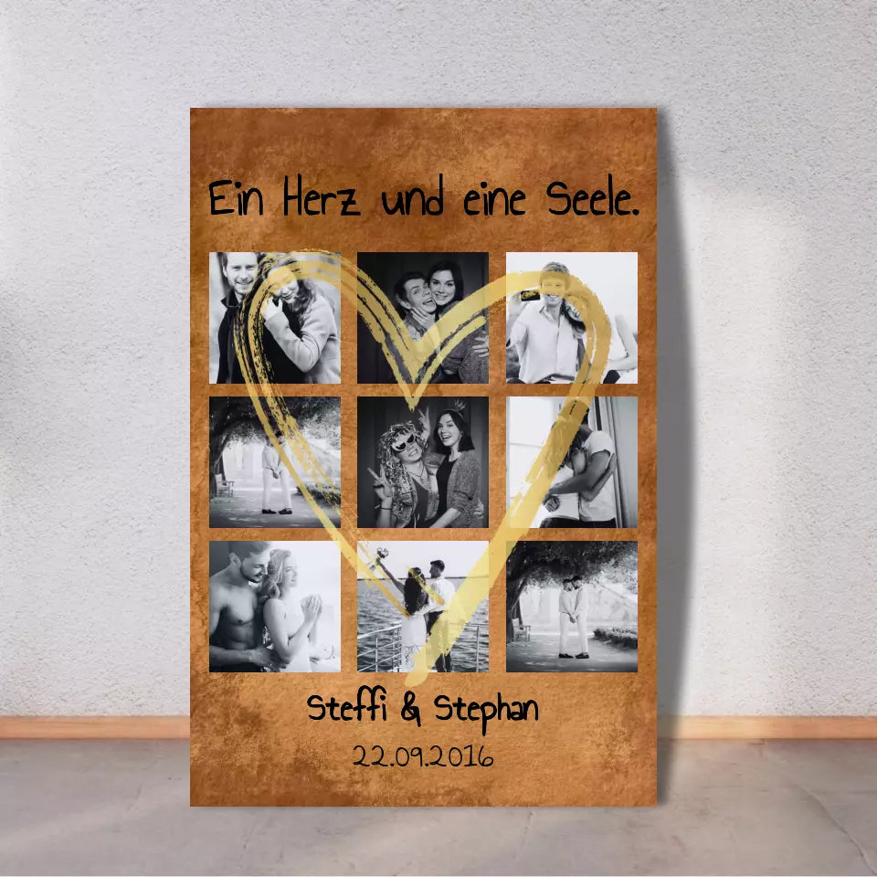 Personalisierte Leinwand: personalisierbares Familienbild ohne Rahmen fertig für die Wand - individuelles Fotoboard | Personalize Palace