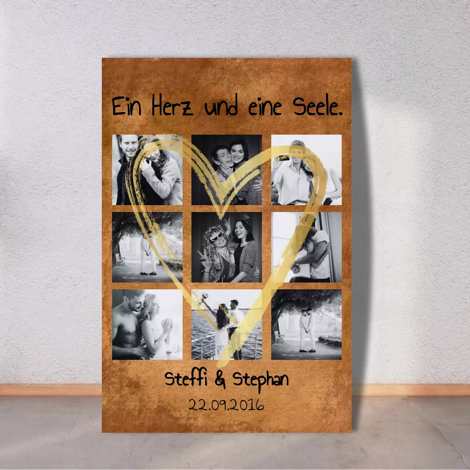 Personalisierte Leinwand: personalisierbares Familienbild ohne Rahmen fertig für die Wand - individuelles Fotoboard | Personalize Palace
