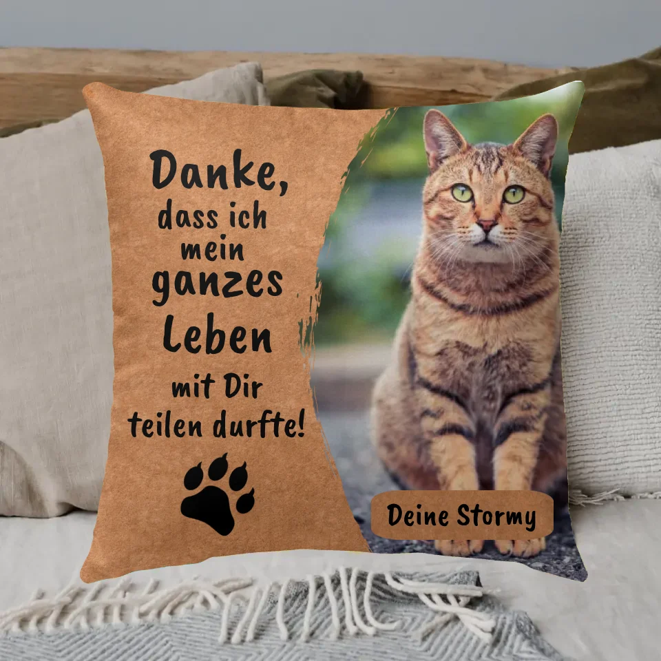 Personalisiertes Kissen: Danke an deine Katze - Individuelles Kissen | Personalize Palace