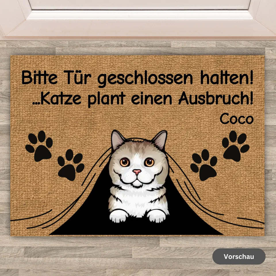 Personalisierte Fußmatte: Willkommen bei Fußmatte - Individuelle lustige Katzen Fußmatte | Personalize Palace