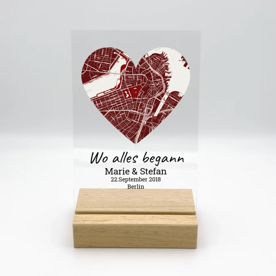Wo alles begann - Individueller Herzteppich | Personalize Palace