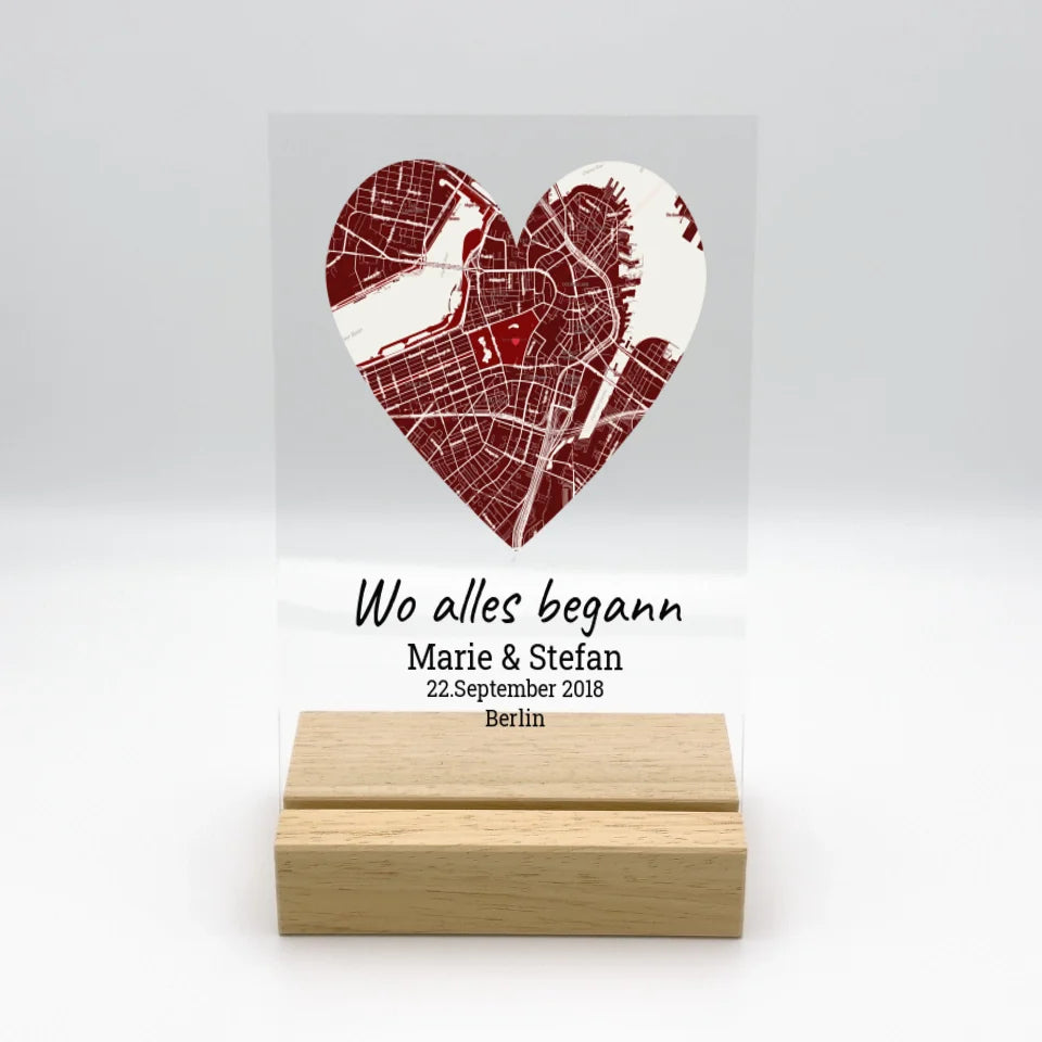 Wo alles begann - Individueller Herzteppich | Personalize Palace