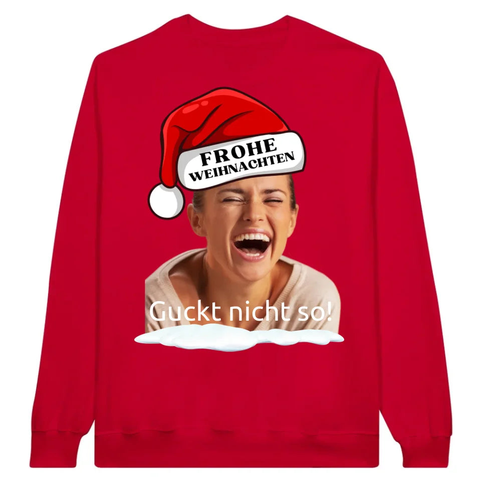 Weihnachtsmütze mit deinem Bild und Text - individueller Pullover oder Sweater | Personalize Palace