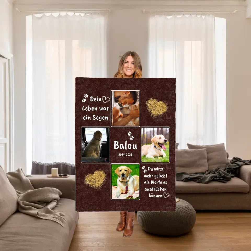 Dog blanket | Cuddle me when you miss me - Personalized photo blanket
