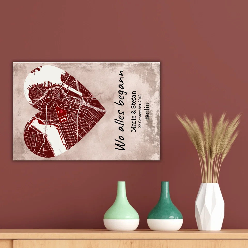 Where it all began - Individual heart-shaped carpet