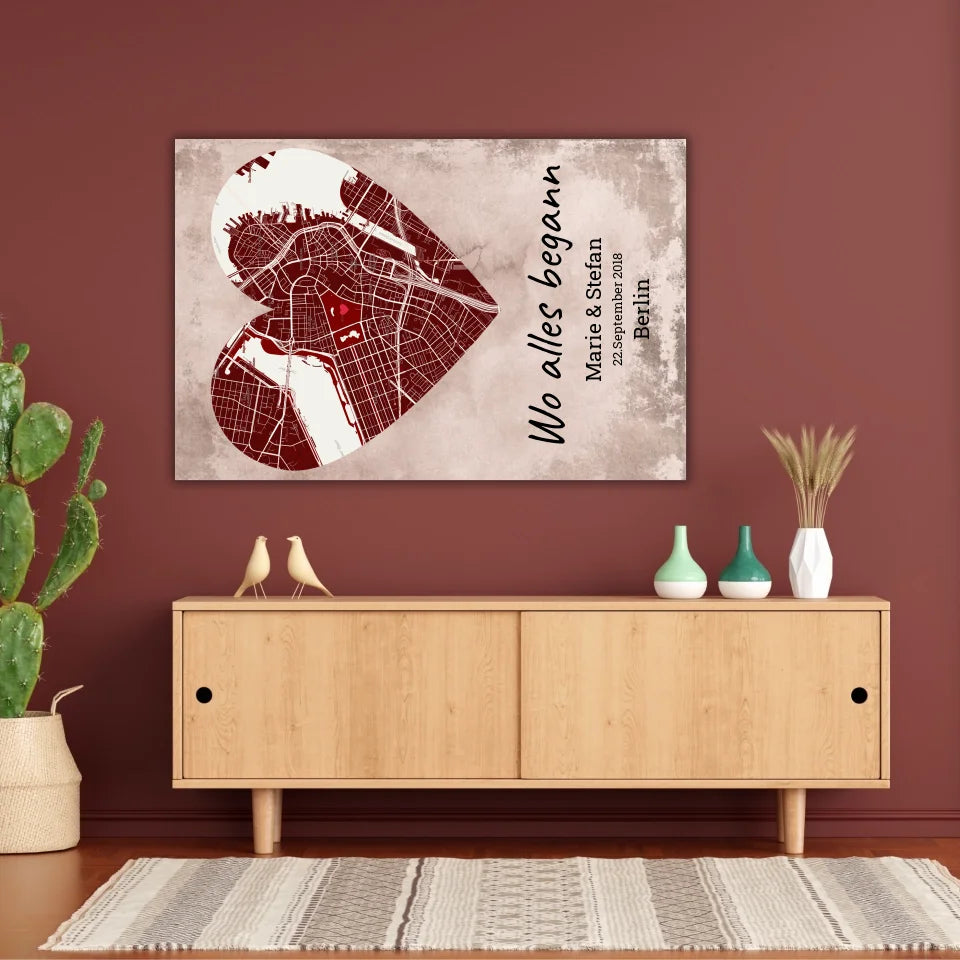 Where it all began - Individual heart-shaped carpet