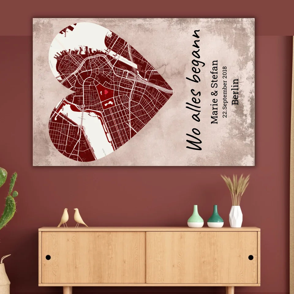 Where it all began - Individual heart-shaped carpet