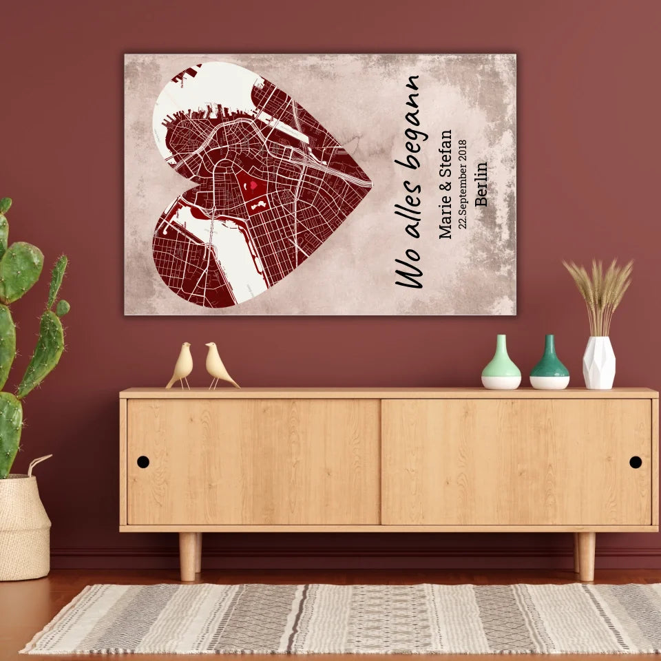 Where it all began - Individual heart-shaped carpet