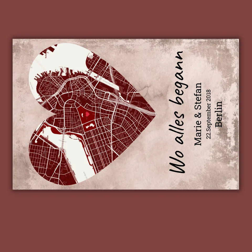 Where it all began - Individual heart-shaped carpet