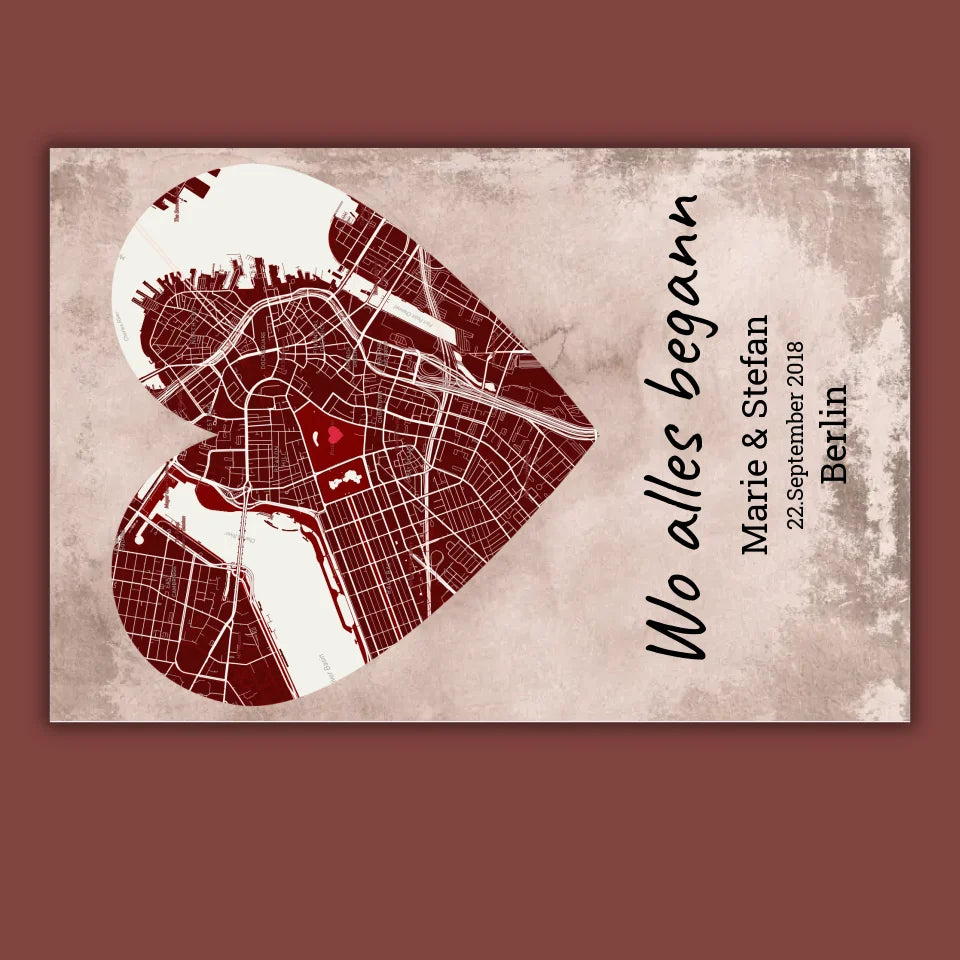 Where it all began - Individual heart-shaped carpet