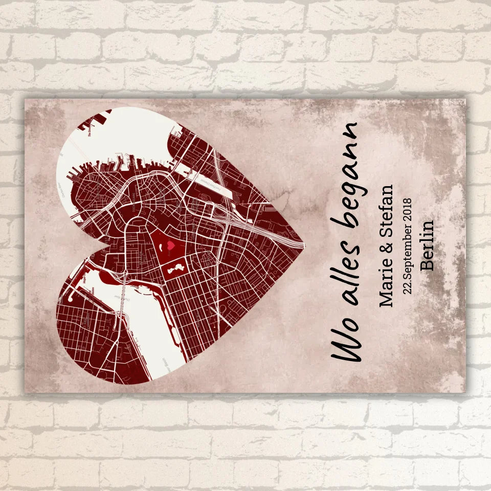 Where it all began - Individual heart-shaped carpet