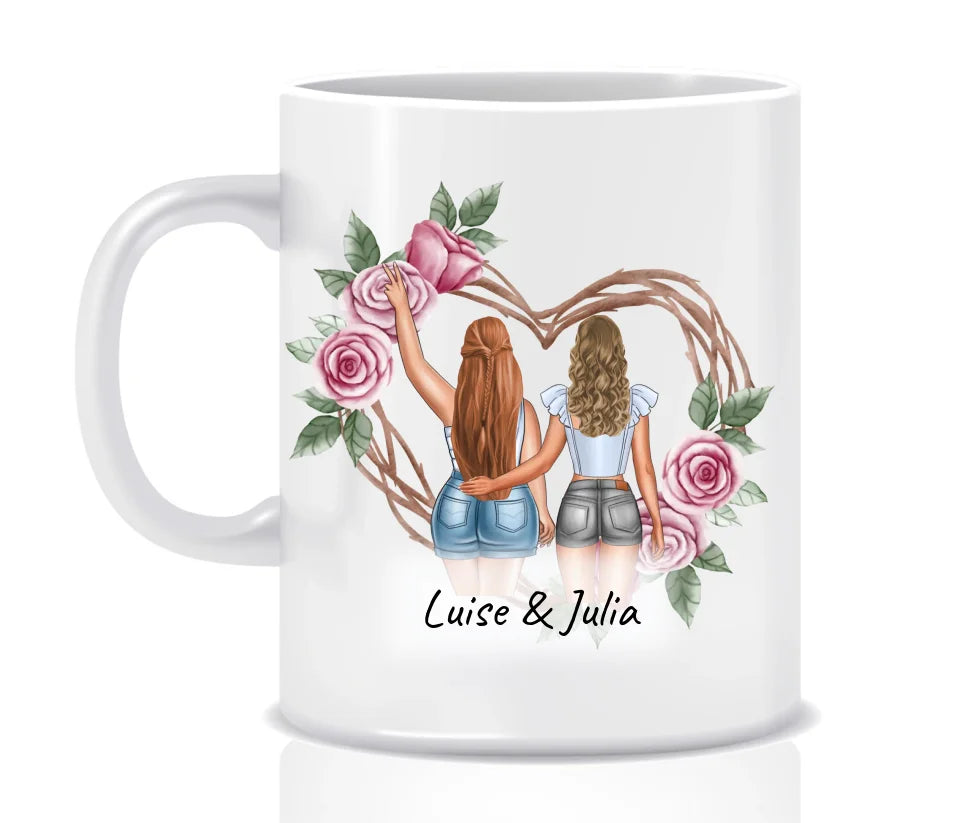 Personalisierte Tasse: Besties, Schwestern, Beste Freundinnen - individuelle Tasse | Personalize Palace