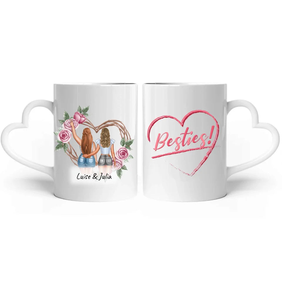 Personalisierte LED Bilder: Besties, Schwestern, Beste Freundinnen - individueller Acryl Glas Ständer mit LED | Personalize Palace