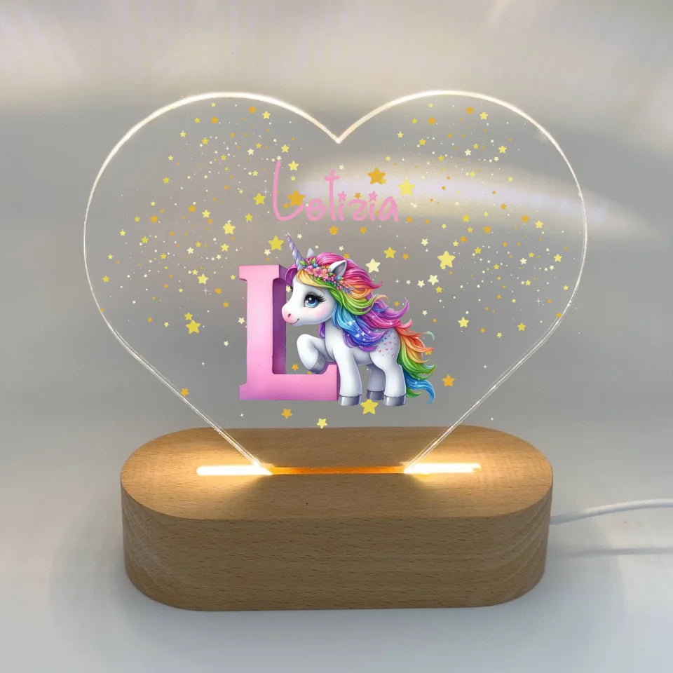 Personalisierte LED Bilder: Kinder Nachtlicht mit Safari Tieren - Individuelles LED Nachtlicht | Personalize Palace