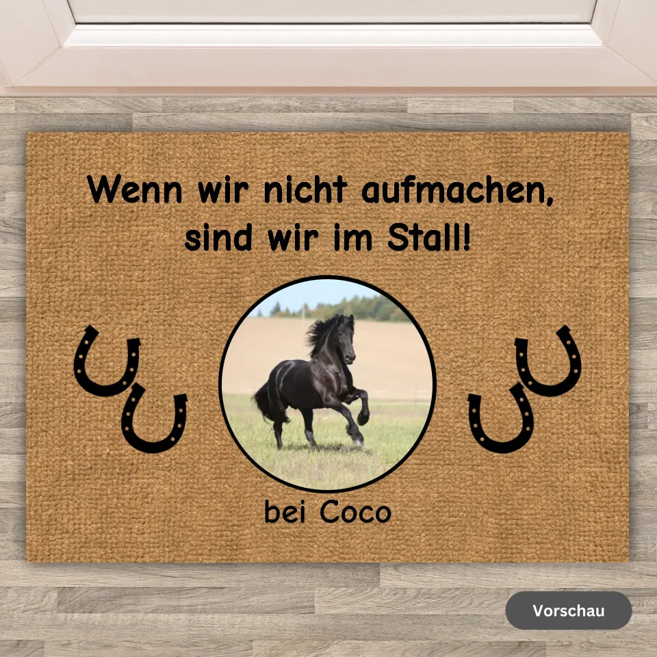 Personalisierte Fußmatte: Pferde Liebhaber Fußmatte mit Foto und Text - Individuelle Fußmatte | Personalize Palace