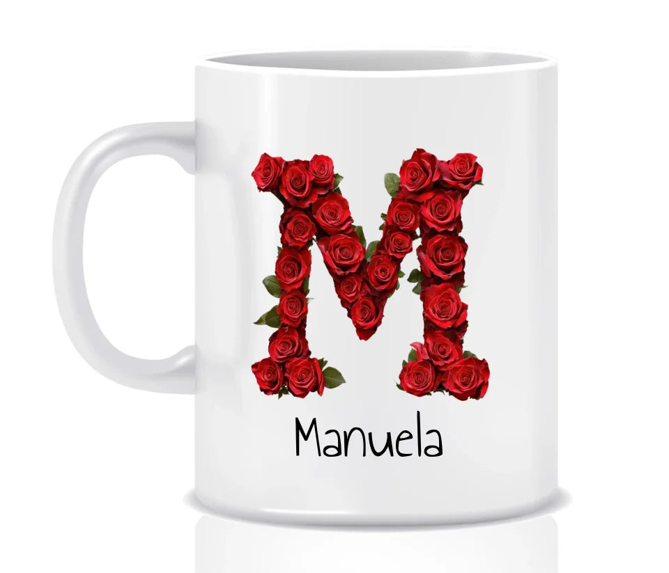 Personalisierte Tasse: Monogramm mit Namen und Text - Individuelle Tasse | Personalize Palace