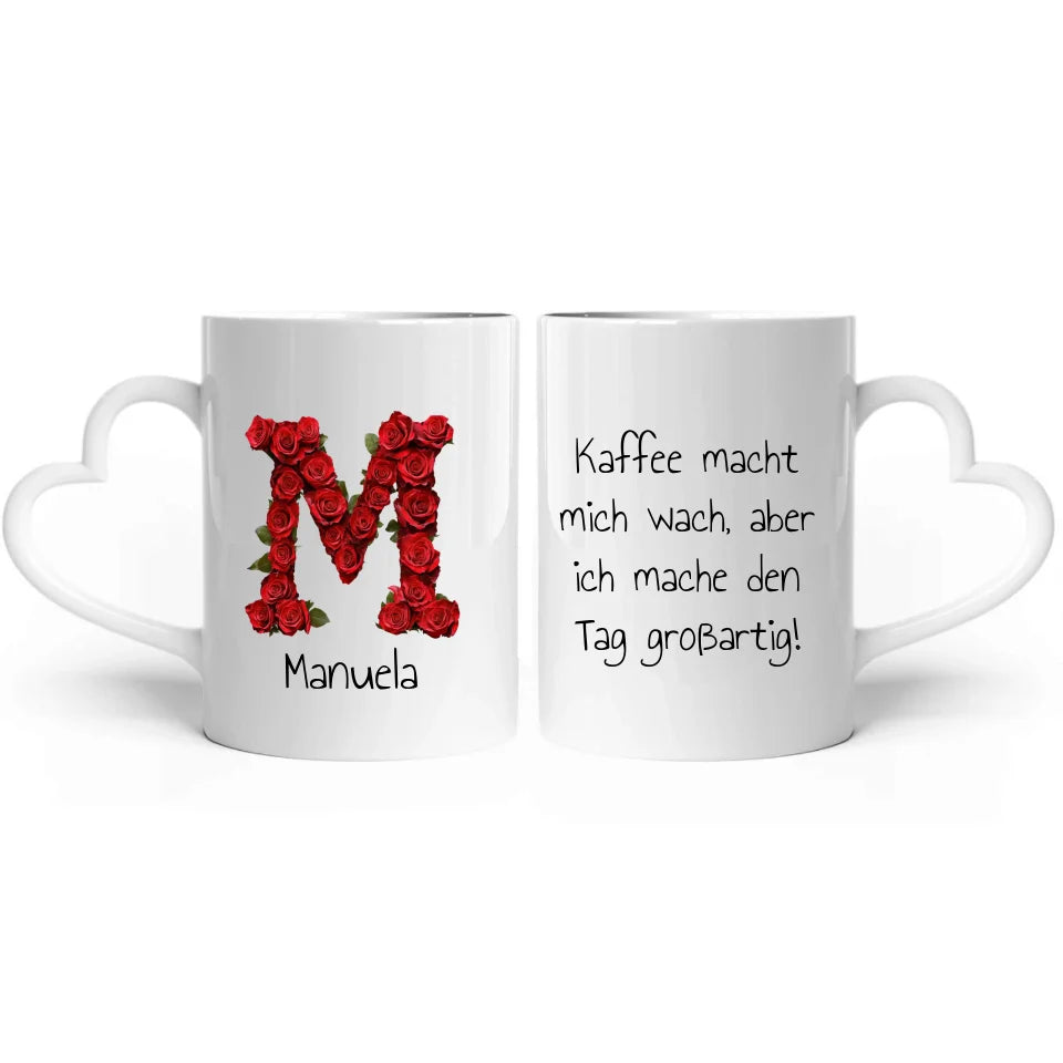 Personalisierte Tasse: Monogramm mit Namen und Text - Individuelle Tasse | Personalize Palace