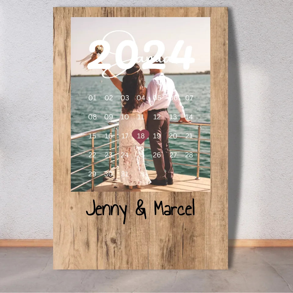 Personalisierte Leinwand: Euer besonderer Tag mit Foto - Individuelles Photoboard | Personalize Palace